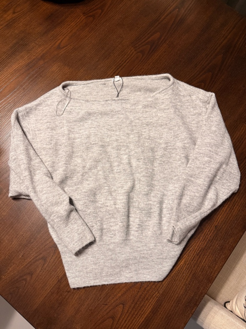 Garage Light Gray Off-the-Shoulder Sweater